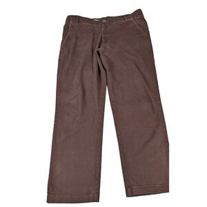 DIXXON Men Brown Chino Pants Flat Front Straight Leg Size 36x30 Casual Office